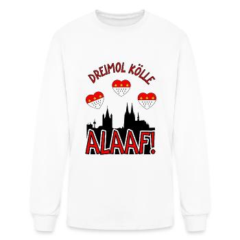 Carnival costume Dreimol Kölle Alaaf Herz Cologne - Men's Long Sleeve T-Shirt - white - Front