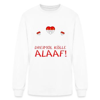 Carnival costume Dreimol Kölle Alaaf Herz Cologne - Men's Long Sleeve T-Shirt - white - Front