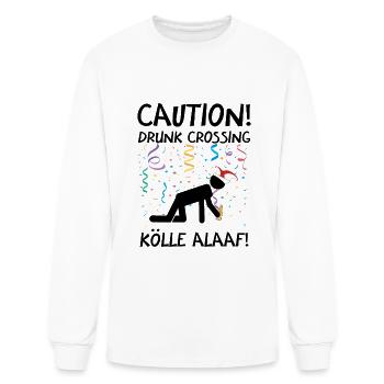 Carnival costume Kölle Alaaf Cologne Caution Drunk - Men's Long Sleeve T-Shirt - white - Front