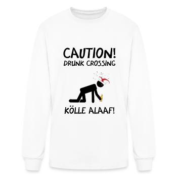 Carnival costume Kölle Alaaf Cologne Caution Drunk - Men's Long Sleeve T-Shirt - white - Front