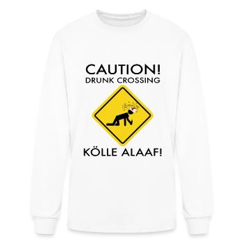 Carnival costume Kölle Alaaf Cologne Caution Drunk - Men's Long Sleeve T-Shirt - white - Front