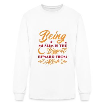 Being muslim is the biggest reward from allah - Men's Long Sleeve T-Shirt - white - Front