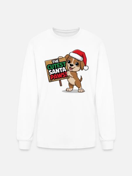 Cutest Santa Paws - Men's Long Sleeve T-Shirt - white