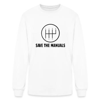 CARS WITH 6 SPEED SHIFT KNOB: Save the Manuals - Men's Long Sleeve T-Shirt - white - Front