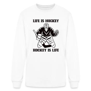 Ice Hockey Player Funny Ice Hockey Team Goalie - Men's Long Sleeve T-Shirt - white - Front