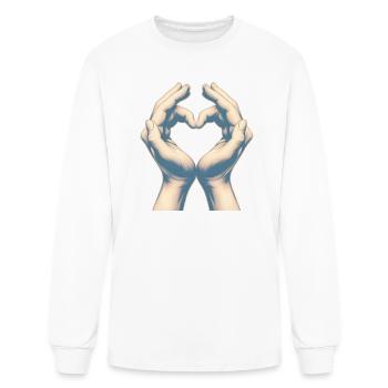 Heart Hands - Men's Long Sleeve T-Shirt - white - Front