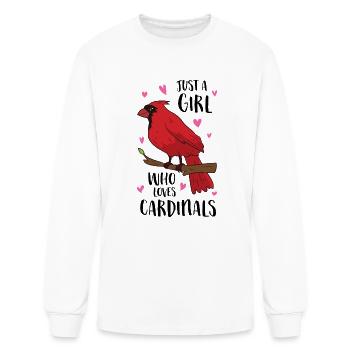 Cardinal Bird Girl Just A Girl Who Loves Cardinals - Men's Long Sleeve T-Shirt - white - Front