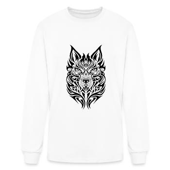 Dog Pet Tribal Tattoo - Men's Long Sleeve T-Shirt - white - Front