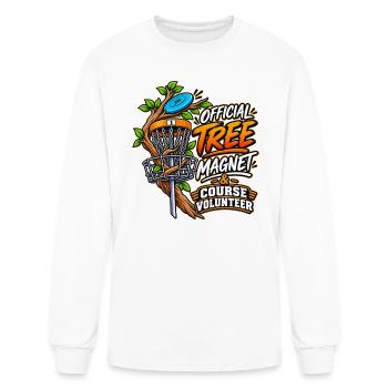 Disc Golf Course Volunteer Tee - Men's Long Sleeve T-Shirt - white - Front