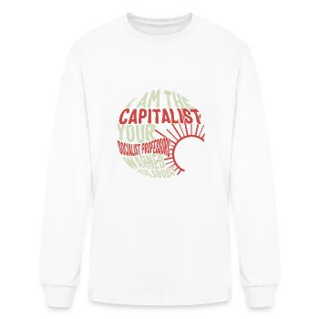 Socialist Shirt, I Am The Capitalist Tee, - Men's Long Sleeve T-Shirt - white - Front