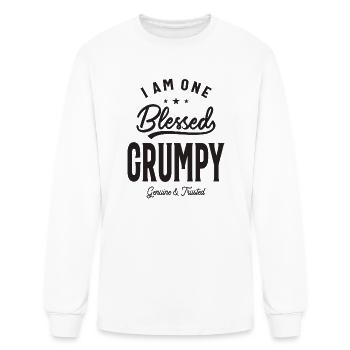 Bienheureux papa grincheux / grand-père - T-shirt à manches longues Homme - blanc - Devant