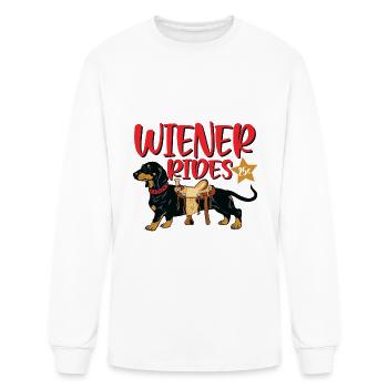 Wiener Rides 25c Funny - Men's Long Sleeve T-Shirt - white - Front