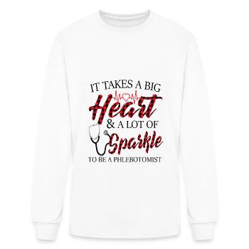 Big Heart And A Lot Of Sparkle To Be Phlebotomist - Men's Long Sleeve T-Shirt - white - Front