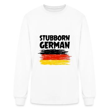 Stubborn German Funny German Flag Pride - Men's Long Sleeve T-Shirt - white - Front