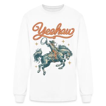 Yeehaw Retro Rodeo Cowboy - Men's Long Sleeve T-Shirt - white - Front