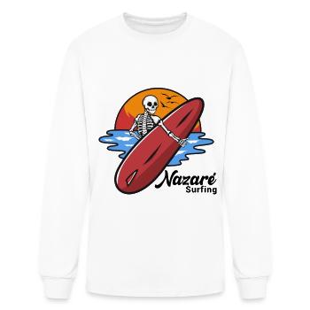 Nazare Surfing Portugal - T-shirt à manches longues Homme - blanc - Devant