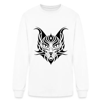 Cat Pet Tribal Tattoo - Men's Long Sleeve T-Shirt - white - Front