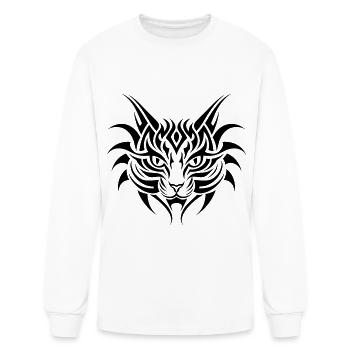 Cat Pet Tribal Tattoo - Men's Long Sleeve T-Shirt - white - Front