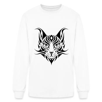 Cat Pet Tribal Tattoo - Men's Long Sleeve T-Shirt - white - Front