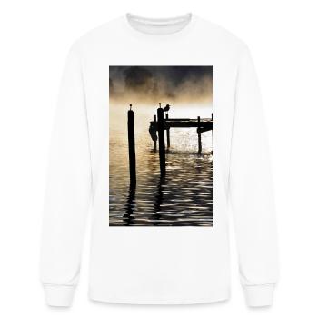 Gull Dock in Fog - Men's Long Sleeve T-Shirt - white - Front