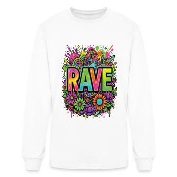 RAVE Neon Flowers  - Men's Long Sleeve T-Shirt - white - Front
