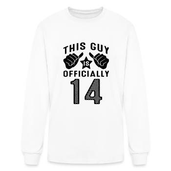 This Guy Is Officially 14 Years Old 14th Birthday - Men's Long Sleeve T-Shirt - white - Front