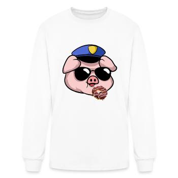 Baking Pink Pig Farmer Oink Farm Barn Design - Men's Long Sleeve T-Shirt - white - Front