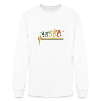 Skateboard Skateboarding Skateboarder Heartbeat - Men's Long Sleeve T-Shirt - white - Front