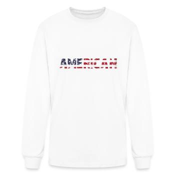 American Made - Men's Long Sleeve T-Shirt - white - Front