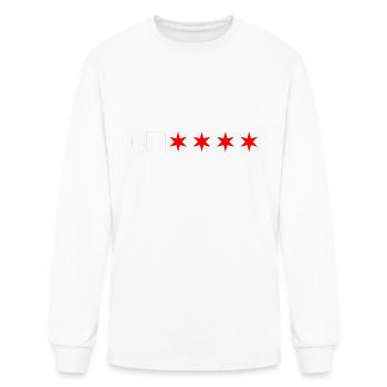 Chicago Chi With 4 Red 6 Corner Stars Of The Chica - Men's Long Sleeve T-Shirt - white - Front