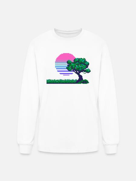 Pixel Serenity - Men's Long Sleeve T-Shirt - white