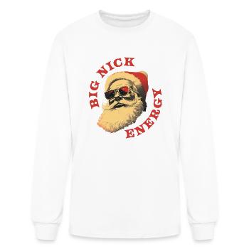 big nick energy vintage retro - Men's Long Sleeve T-Shirt - white - Front