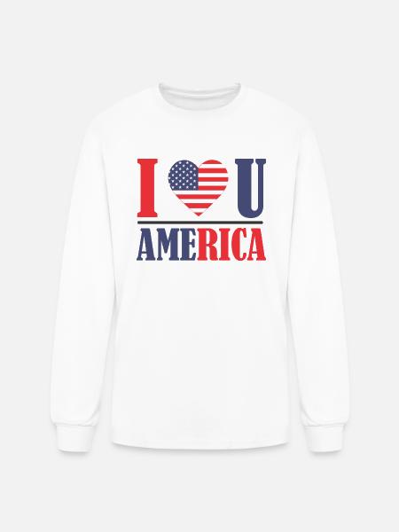 ILOVE AMERICA - Men's Long Sleeve T-Shirt - white