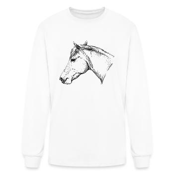 sketch of a horse's head - Men's Long Sleeve T-Shirt - white - Front