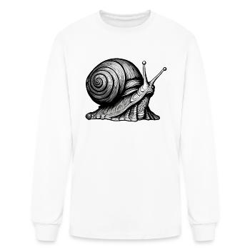 Snail / Animal / Slimy / Meadow / Grass / Pet - Men's Long Sleeve T-Shirt - white - Front