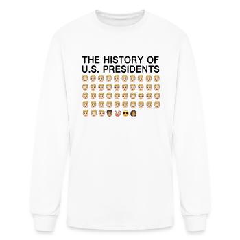 Emojis History Of US Presidents Funny Political - Men's Long Sleeve T-Shirt - white - Front