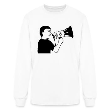 man angry demonstration megaphone - Men's Long Sleeve T-Shirt - white - Front