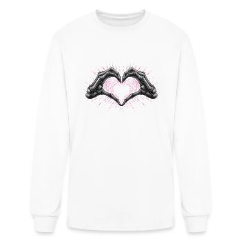 Skeleton Heart Hand Sign - Men's Long Sleeve T-Shirt - white - Front