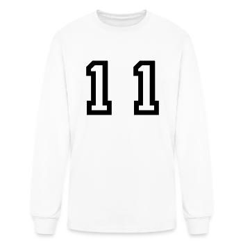 number - 11 - eleven - Men's Long Sleeve T-Shirt - white - Front