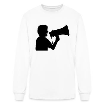 megaphone propaganda man angry - Men's Long Sleeve T-Shirt - white - Front