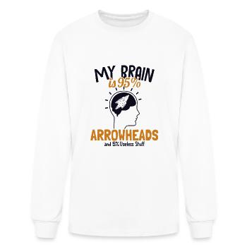 My Brain is 95% Arrowheads Rocks Flint Arrowhead - Men's Long Sleeve T-Shirt - white - Front