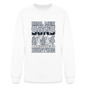 Real Men Take Their Sons Rocks Flint Arrowhead - Men's Long Sleeve T-Shirt - white - Front