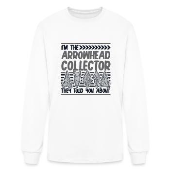 I'm The Arrowhead Collector Flint Rocks Arrowhead - Men's Long Sleeve T-Shirt - white - Front