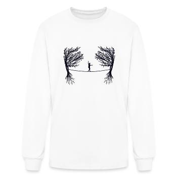Trickline Trainer Monkey Slackliner Profis - Men's Long Sleeve T-Shirt - white - Front