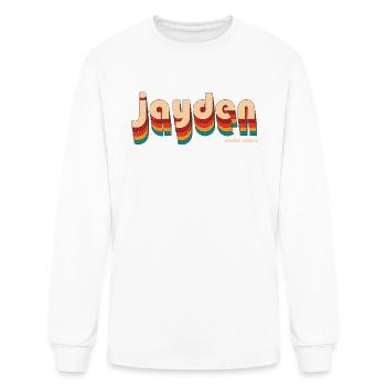 Retro Jayden Name - Men's Long Sleeve T-Shirt - white - Front
