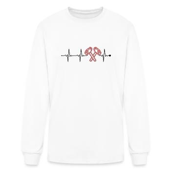 House Demolition Heartbeat Home Improvement House - Men's Long Sleeve T-Shirt - white - Front