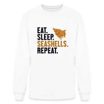 Manger Dormir Coquillages Répéter Coquillage Chasseur Coquillage - T-shirt à manches longues Homme - blanc - Devant