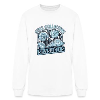 Toujours en train de collecter des coquillages Chasseur de coquillages Coquillages - T-shirt à manches longues Homme - blanc - Devant