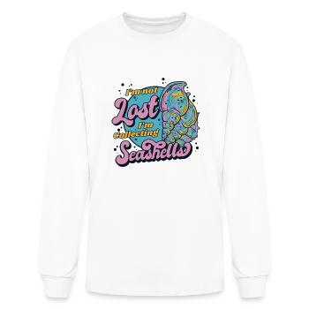 Je ne suis pas perdu Je collectionne les coquillages Coquillages - T-shirt à manches longues Homme - blanc - Devant