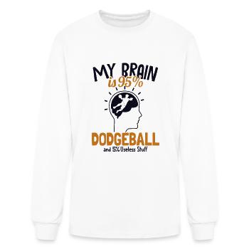 My Brain is 95% Dodgeball Prisonball Team Game - Men's Long Sleeve T-Shirt - white - Front